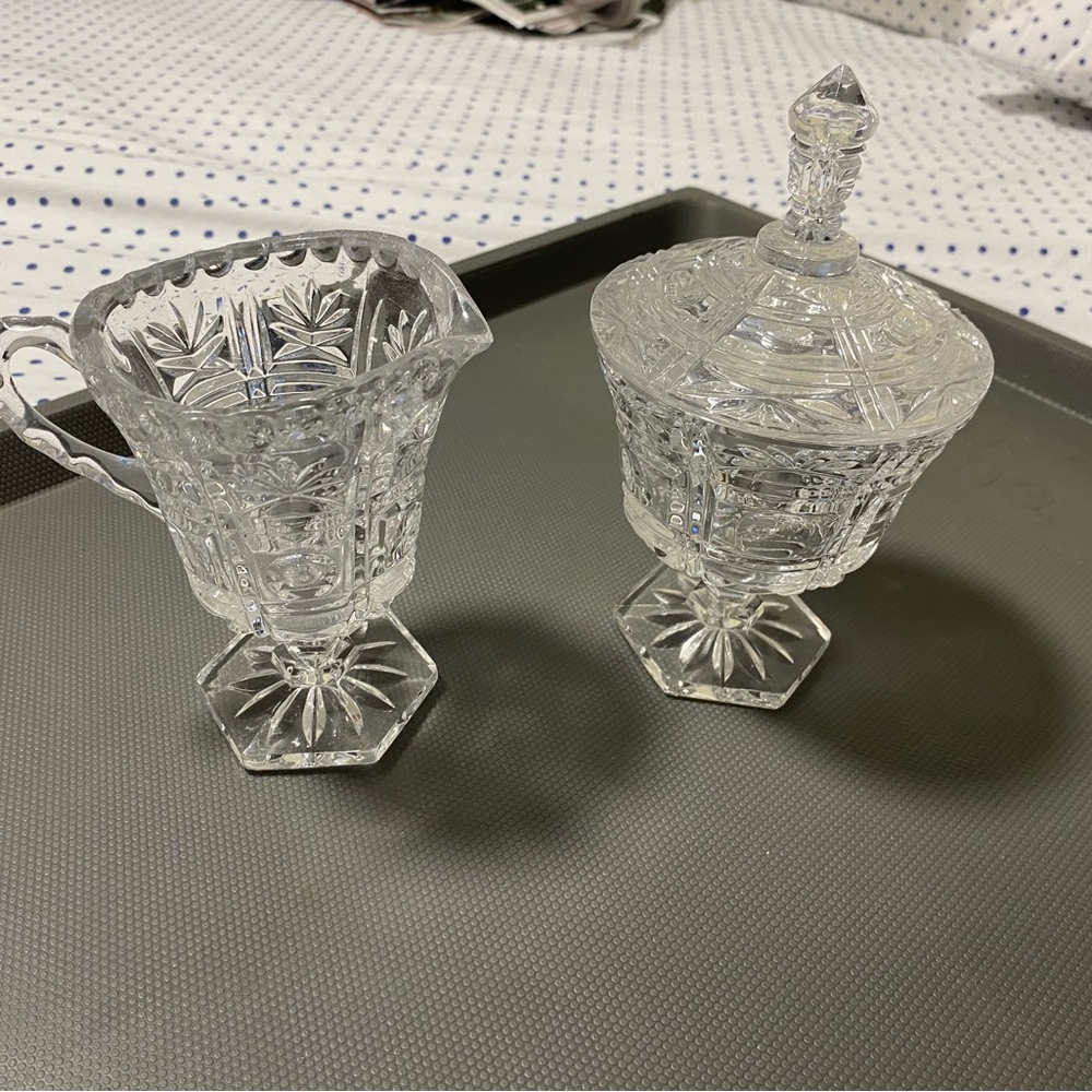 Gorgeous Waterford sugar and creamer very heavy